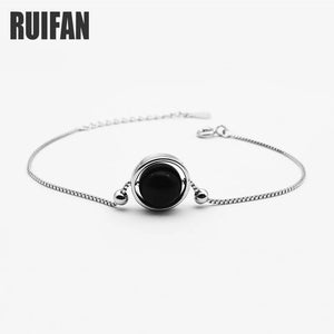 Natural Agate Silver 925 Women's Bracelet Fine Jewelry