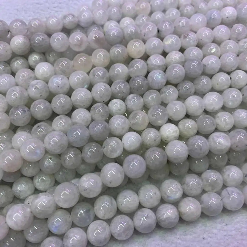 Round Natural Moonstone Beads For Jewelry Making Bracelets Women 15''