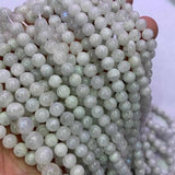 Round Natural Moonstone Beads For Jewelry Making Bracelets Women 15''