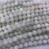 Round Natural Moonstone Beads For Jewelry Making Bracelets Women 15''