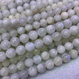 Round Natural Moonstone Beads For Jewelry Making Bracelets Women 15''
