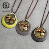 Bohemian Round Necklace Wood Chain Collier Femme 6*7cm