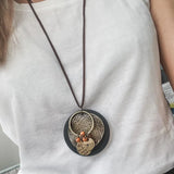 Bohemian Round Necklace Wood Chain Collier Femme 6*7cm