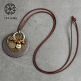 Bohemian Round Necklace Wood Chain Collier Femme 6*7cm