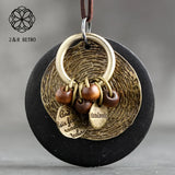 Bohemian Round Necklace Wood Chain Collier Femme 6*7cm