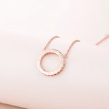 Rose Round Openwork Pendant Necklace Woman Jewelry