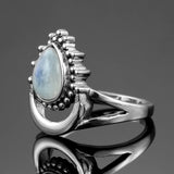 Women's 925 Sterling Silver Moonstone Rings Vintage Fine Jewelry