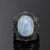 Big Natural Moonstone Women's Sterling Silver Ring Vintage Jewelry