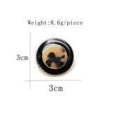 Round Pearl Enamel Clip Earrings for Women