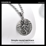 Round Pendant Necklace HipHop Street Personality Jewelry
