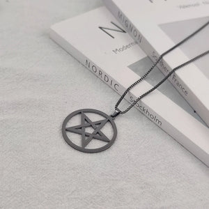 Men's Stainless Steel Star Pendant Necklace Box Chain Jewelry