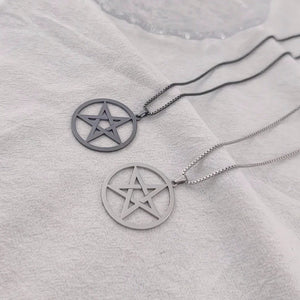 Men's Stainless Steel Star Pendant Necklace Box Chain Jewelry