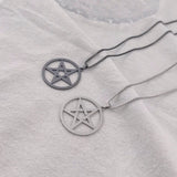 Men's Stainless Steel Star Pendant Necklace Box Chain Jewelry