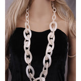 Round Plastic Link Long Acrylic Necklace NK1007