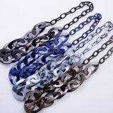 Round Plastic Link Long Acrylic Necklace NK1007