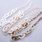Round Plastic Link Long Acrylic Necklace NK1007
