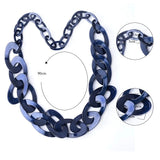 Round Plastic Link Long Acrylic Necklace NK1007