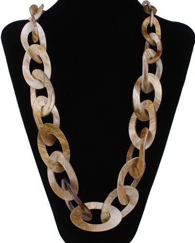 Round Plastic Link Long Acrylic Necklace NK1007