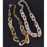 Round Plastic Link Long Acrylic Necklace NK1007