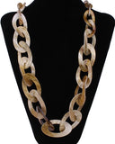 Round Plastic Link Long Acrylic Necklace NK1007
