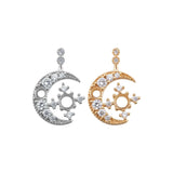 Moon Pendant Rose Plated 925 Silver Prong Settings 3MM 4MM Bezel