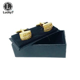 Round Rhinestone Men's Cufflinks French Enamel Jewelry