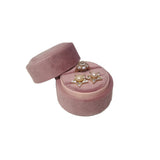 Round Ring Earrings Velvet Jewelry Box for Wedding Anniversary