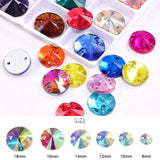 Round Rivoli Glass Strass Sew On Rhinestone Flatback Glass Stones