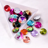 Round Rivoli Glass Strass Sew On Rhinestone Flatback Glass Stones