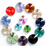Round Rivoli Glass Strass Sew On Rhinestone Flatback Glass Stones
