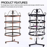 4-Layer Rotating Earrings Stand Metal Stud Earring Display Rack