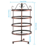 4-Layer Rotating Earrings Stand Metal Stud Earring Display Rack