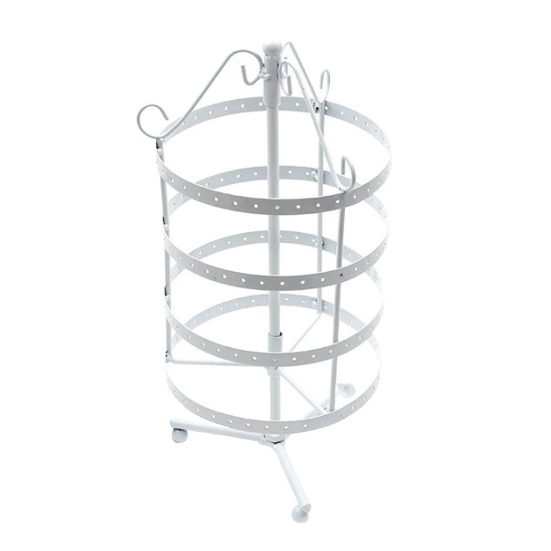 4-Layer Rotating Earrings Stand Metal Stud Earring Display Rack