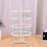 4-Layer Rotating Earrings Stand Metal Stud Earring Display Rack