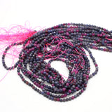 Faceted Ruby Sapphire Beads Semi-precious Stone Loose Spacer