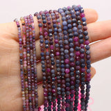 Faceted Ruby Sapphire Beads Semi-precious Stone Loose Spacer