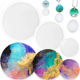 Round Serving Tray Mold Coaster Keychain Pendant Molds for Resin Casting