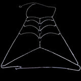 Sexy Rhinestone Body Chain Bra Necklace Lingerie Top Nightclub Chest Bikini