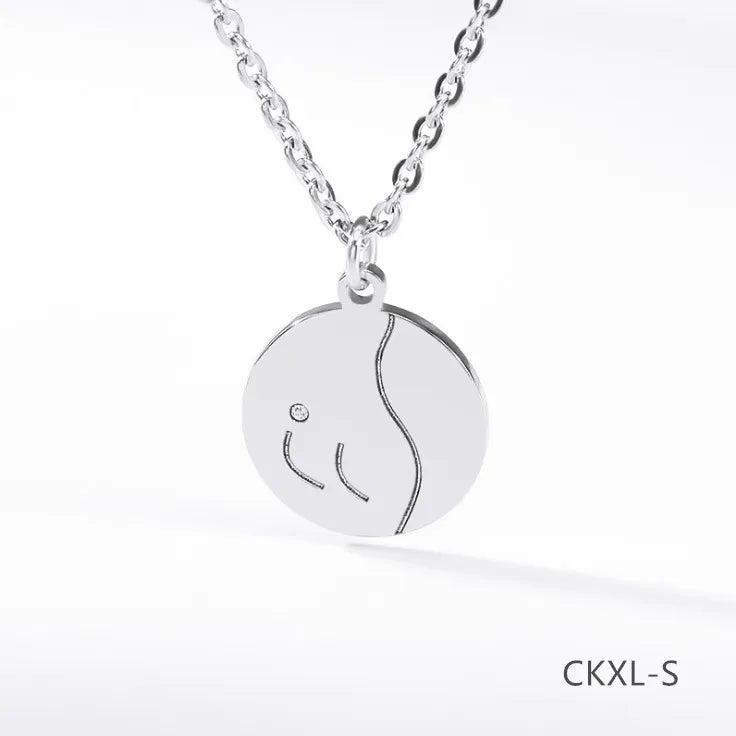 Round Sexy Necklace Pendant Women Jewelry Girl Chain
