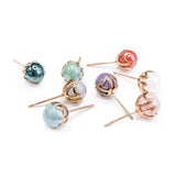 Round Shape 8 colors Stud Earrings For Women Girl Lovely Ear Jewelry 8pcs