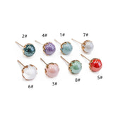 Round Shape 8 colors Stud Earrings For Women Girl Lovely Ear Jewelry 8pcs