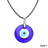 Round Evil Eye Necklace Jewelry Gift Pendant Necklace