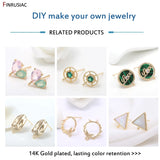 Green Zircon Rhinestone Earring Findings 14k Plated