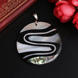Natural Colorful Abalone Round Shape Shell Jewelry Necklace Pendant