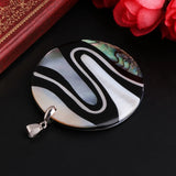 Natural Colorful Abalone Round Shape Shell Jewelry Necklace Pendant