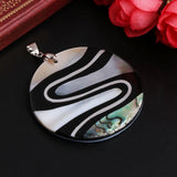 Natural Colorful Abalone Round Shape Shell Jewelry Necklace Pendant