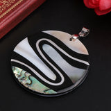 Natural Colorful Abalone Round Shape Shell Jewelry Necklace Pendant