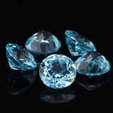 Round Paraiba Lab Sapphire Loose Stone for Necklace Setting