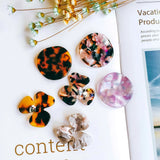 Resin Plastic Acetic Acid Beads Pendant Necklace Eardrop Charms 6pcs