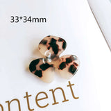 Resin Plastic Acetic Acid Beads Pendant Necklace Eardrop Charms 6pcs